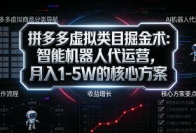 拼多多虚拟类目掘金术：智能机器人代运营，月入1-5W的核心方案【揭秘】