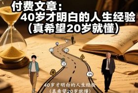 付费文章：40岁才明白的人生经验（真希望20岁就懂）