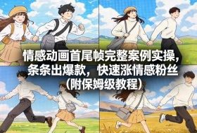 情感动画首尾帧完整案例实操，条条出爆款，快速涨情感粉丝（附保姆级教程）