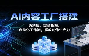 AI内容工厂搭建：语料库、爆款拆解、自动化工作流，解放创作生产力