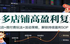 多多店铺高盈利复盘：暴力起店+微付费玩法+活动策略，解锁持续盈利SOP（更新）