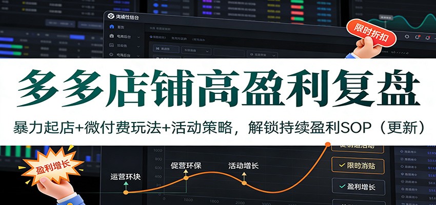 多多店铺高盈利复盘:暴力起店+微付费玩法+活动策略,解锁持续盈利SOP(更新) 多多店铺高盈利复盘:暴力起店+微付费玩法+活动策略,解锁持续盈利SOP(更新)