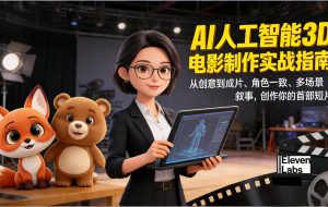 （17154期）AI人工智能3D电影制作实战指南：从创意到成片、角色一致、多场景叙事，创作你的首部短片
