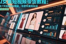 AI女装短视频带货教程：博主7天狂賺2W佣金，手把手复刻玩法，可直接照搬