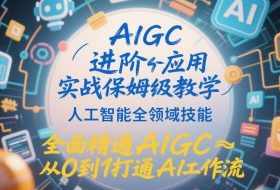 AIGC进阶应用实战保姆级教学，人工智能全领域技能，全面精通AIGC从0到1打通AI工作流