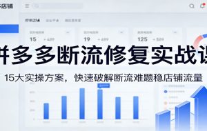 拼多多断流修复实战课：15大实操方案，快速破解断流难题稳店铺流量