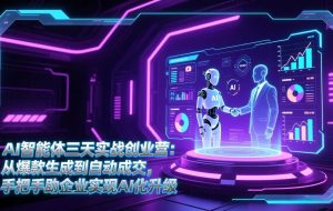 （17181期）AI智能体三天实战创业营：从爆款生成到自动成交，手把手助企业实现AI化升级