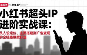 （17190期）小红书超头IP进阶实战课：从人设定位、主页搭建到广告变现的全链路爆款打法