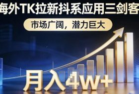 海外TK拉新抖系应用三剑客，市场广阔，潜力巨大，月入1w+