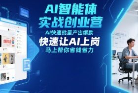 AI智能体实战创业营12月23-25号线下课，AI快速批量产出爆款，快速让AI上岗，马上帮你省钱省力