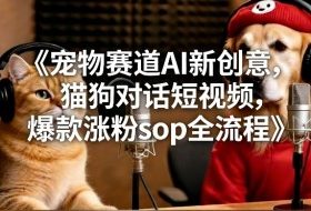 宠物赛道AI新创意，猫狗对话短视频，爆款涨粉sop全流程