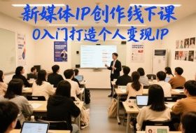 新媒体IP创作线下课，0入门打造个人变现IP