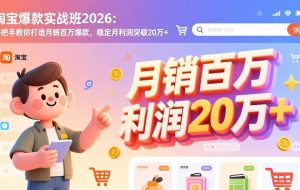 （17209期）淘宝爆款实战班2026：手把手教你打造月销百万爆款，稳定月利润突破20万+