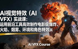 （17212期）AI视觉特效（AI VFX）实战课：运用前沿工具高效制作电影级爆炸、火焰、烟雾、环境和角色特效