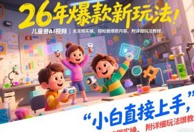 26年爆款新玩法，儿童科普AI视频，全流程实操，轻松做爆款内容，小白直接上手，附详细玩法教程