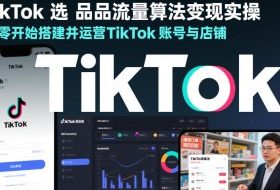 TikTok选品流量算法变现实操，从零开始搭建并运营TikTok账号与店铺