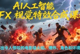 AI人工智能VFX视觉特效合成课程，制作出令人惊叹的电影级火焰、爆炸、角色和环境特效