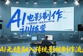 AI电影制作训练营，掌握AI视频生成一致性与电影剪辑，将AI无缝融入传统影视制作流程