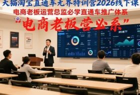 天猫淘宝直通车无界特训营2026线下课，电商老板运营总监必学直通车推广体系