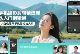 手机摄影剪辑精选课，从入门到精通，小白也能用手机轻松拍大片