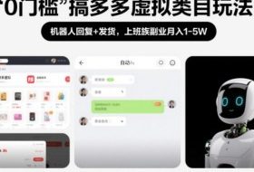 0门槛搞多多虚拟类目玩法！机器人回复+发货，上班族副业月入1-5W【揭秘】
