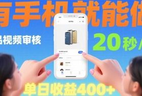 商品视频审核项目，随时随地有手机就做，20秒完成一单，单日收4张【揭秘】