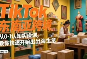 TikTok东南亚跨境从0-1认知实操课，教你快速开始出海生意