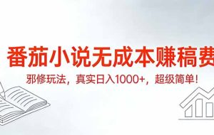（17241期）番茄小说无成本赚稿费邪修玩法，真实日入1000+，超级简单！