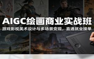 AIGC绘画商业实战班:游戏影视美术设计与多场景变现,直通就业接单