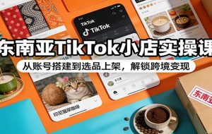 东南亚TikTok小店实操课：从账号搭建到选品上架，解锁跨境变现