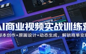 AI商业视频实战训练营：脚本创作+原画设计+动态生成，解锁商单变现