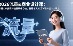 （17246期）2026流量&商业设计课：普通人IP变现与流量转化心法，打造年入50万+可持续个人事业