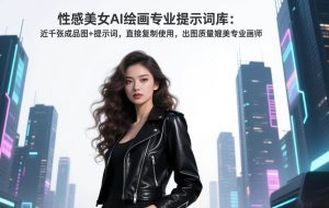 （17262期）性感美女AI绘画专业提示词库：近千张成品图+提示词，直接复制使用，出图质量媲美专业画师