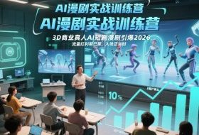 AI漫剧实战训练营，3D商业真人AI短剧漫剧引爆2026，流量红利期已至，入场正当时