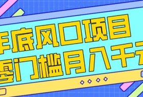 每年节假日年底风口项目，新人小白也能上手，零成本零门槛月入1w+（附渠道）【揭秘】