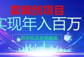 2026年通过“卖项目”实现年入100个W，一部手机在家就能做，2026轻创业首选【揭秘】