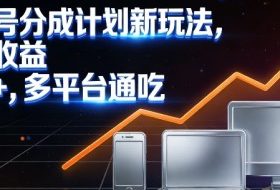 视频号分成计划新玩法，日均收益8张，多平台通吃