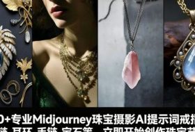 460+专业Midjourney珠宝摄影AI提示词戒指，项链-耳环-手链-宝石等，立即开始创作珠宝艺术