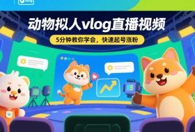 动物拟人vlog直播视频，5分钟教你学会，快速起号涨粉