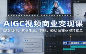 AIGC视频商业变现课：脚本创作、素材生成、剪辑，轻松做商业视频接单