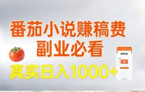 （17270期）番茄小说赚稿费，副业必看，真实日入1000!超级简单！