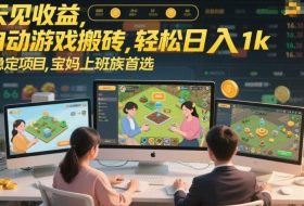 每天见收益，全自动游戏搬砖，轻松日入1k，长期稳定项目，宝妈上班族首选【揭秘】