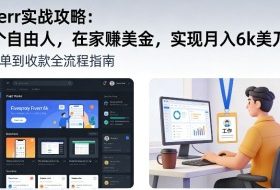 Fiverr实战攻略，做个自由人，在家賺美金，实现月入6k美刀