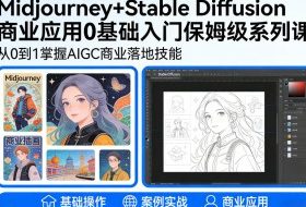 AIGC商业应用Midjourney+Stable Diffusion教程，0基础入门保姆级系列课