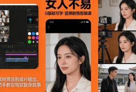 0基础可学！《女人不易》竖屏剧情剪辑课，从素材筛选到成片输出，手把手教你驾驭复杂故事