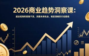 （17329期）2026商业趋势洞察课：超全视角和密集干货，洞察未来机会，制定清晰的行动路线