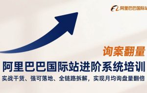 （17335期）阿里巴巴国际站进阶系统培训，实战干货、强可落地、全链路拆解，实现月均询盘量翻倍