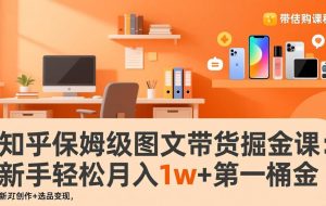 （17353期）知乎保姆级图文带货掘金课：账号打造+爆文创作+选品变现，新手轻松月入1w+第一桶金