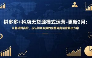 （17367期）拼多多+抖店无货源模式运营-更新2月：从基础到高阶、从认知到实操的完整电商运营解决方案