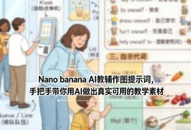 Nano banana AI教辅作图提示词，手把手带你用AI做出真实可用的教学素材